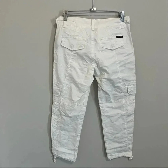 Anthropologie Sanctuary  White Terrain Cropped Cargo Utility Pant Eyelet Detail - Picture 9 of 16